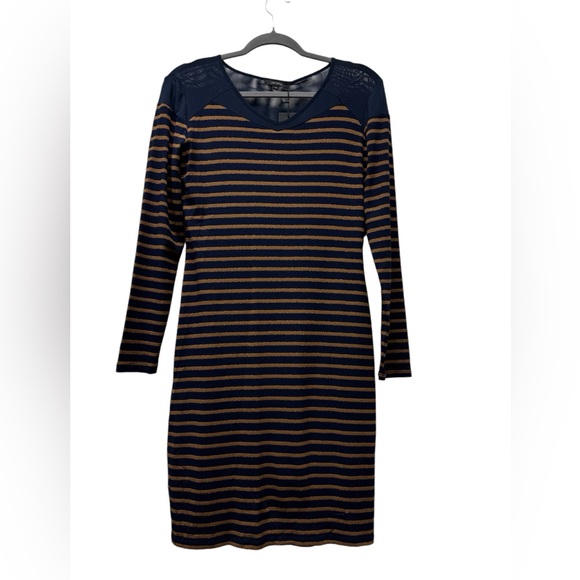 New! Paz Torras long sleeve stripped bodycon dress, European, size 40 (small) - Picture 2 of 7